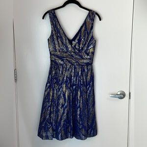 Trina Turk purple and metallic cocktail dress, like new